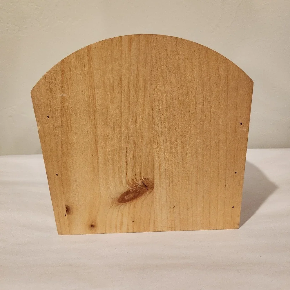 Cottagecore, Rustic Wood Shelf with Hidden Cubbie Natural Wood Tabletop